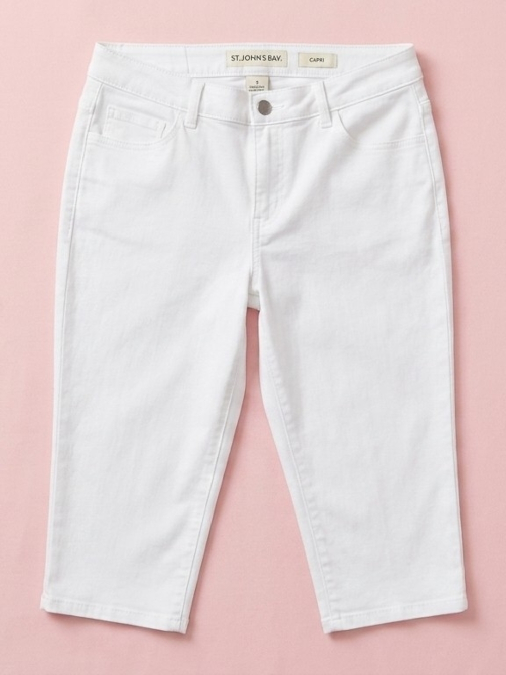 St. John's Bay White Cropped Capri Jeans for Women Size 14 #83 *Read*